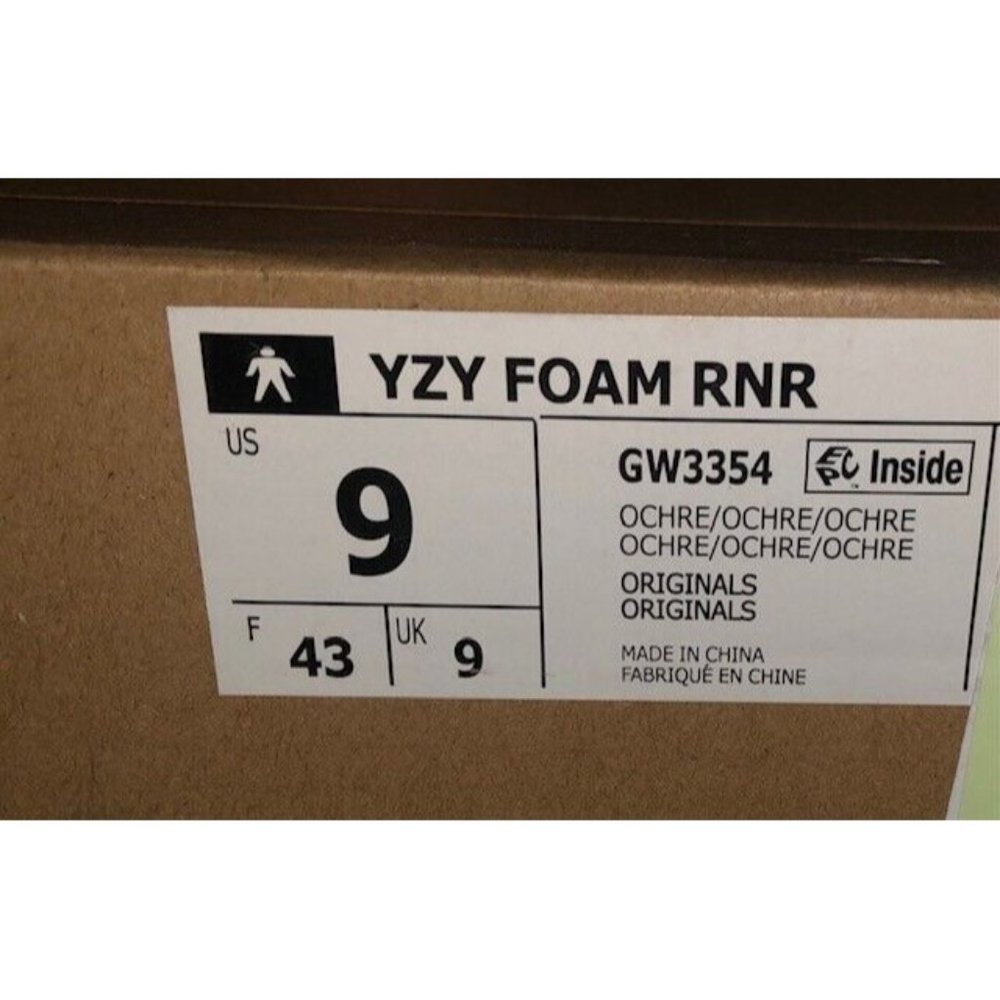 NIB ADIDAS MEN'S YEEZY FOAM RUNNER DESERT SAND SIZE 9 STYLE GW3354 SOLD OUT! - Picture 11 of 13